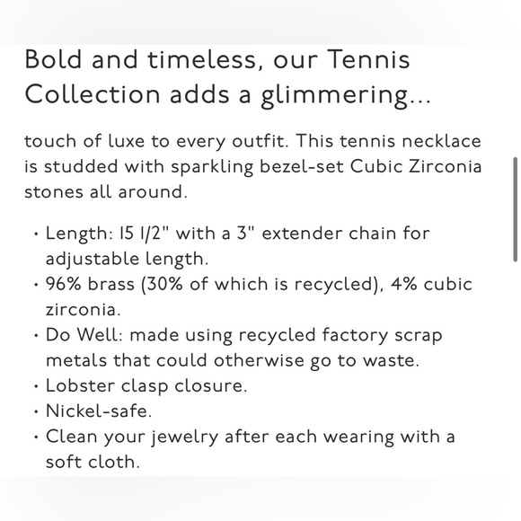 Madewell The Tennis Collection Bezel Set Crystal Necklace - Picture 5 of 7